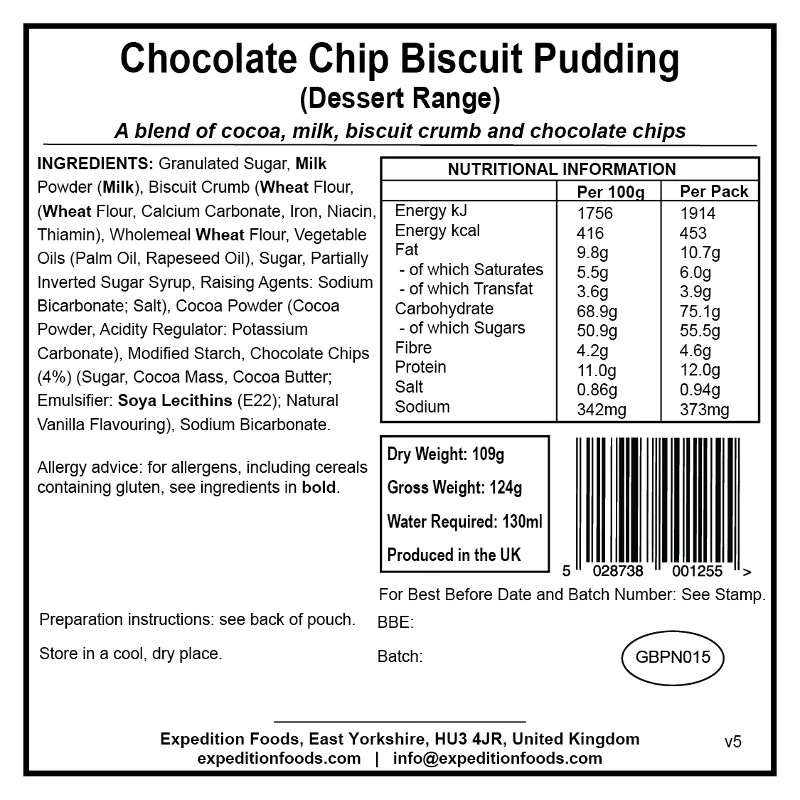 Expedition Foods Chocolate Chip Biscuit Pudding - Image 4