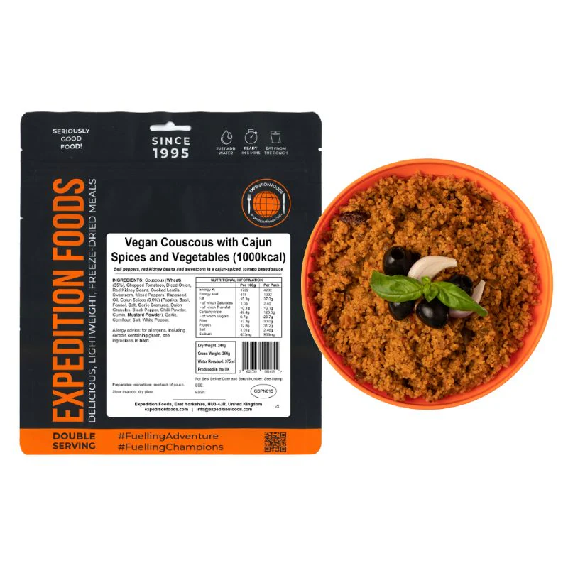 Expedition Foods Vegan Couscous with Cajun Spices and Vegetables (1000kcal) - Image 2