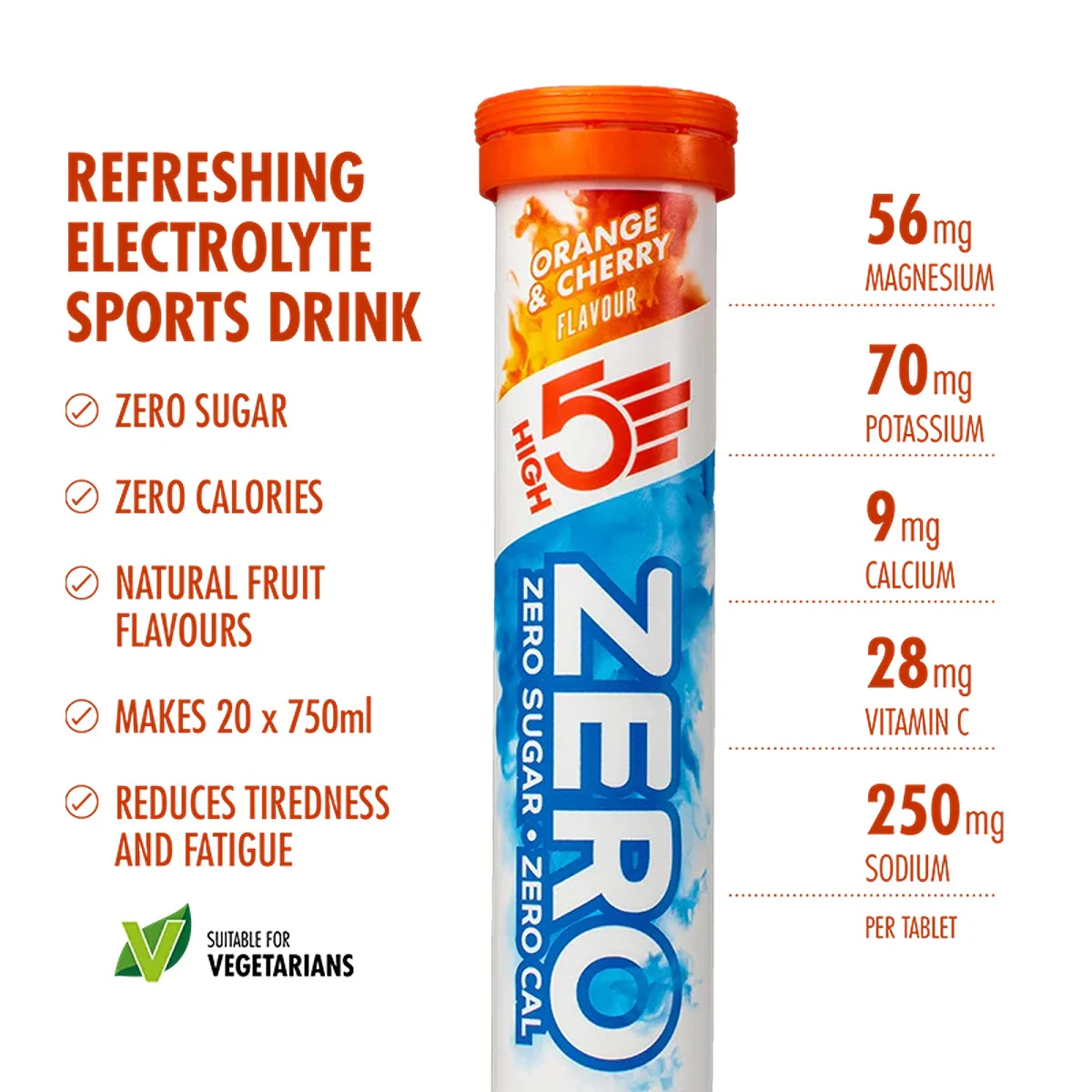 HIGH5 Zero Electrolyte Drink | Orange & Cherry - Image 3