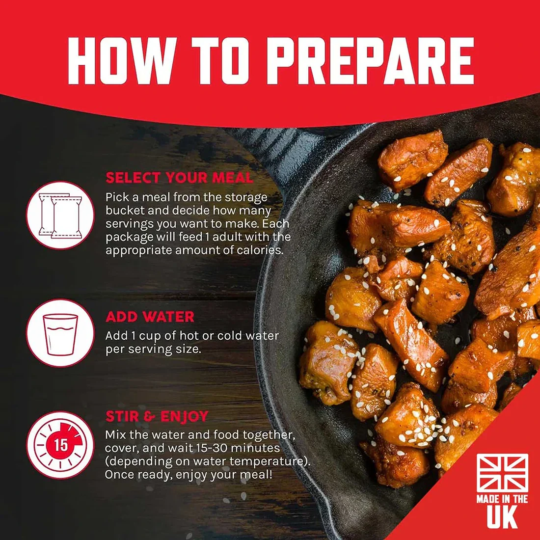 ReadyWise Meat & Rice Bucket - 80 Servings - Image 3