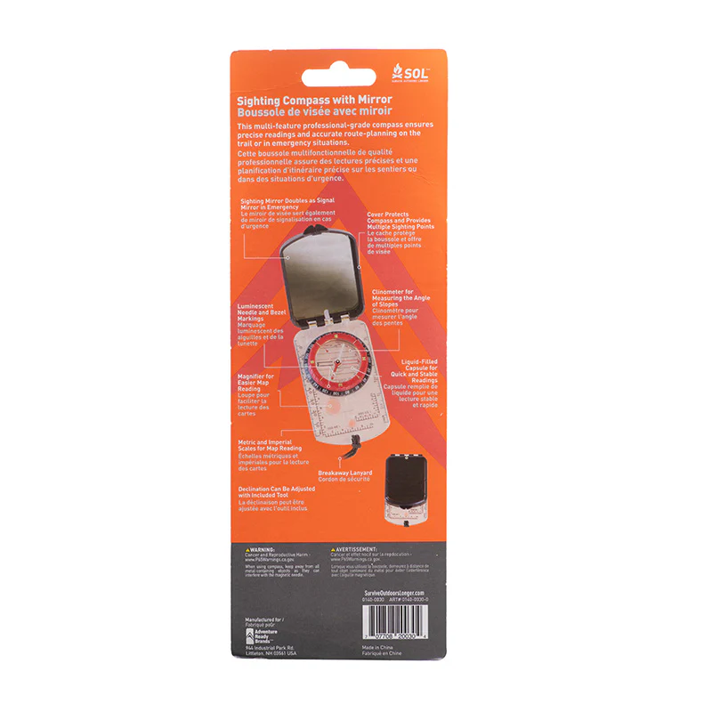 SOL Sighting Compass with Mirror - Image 5