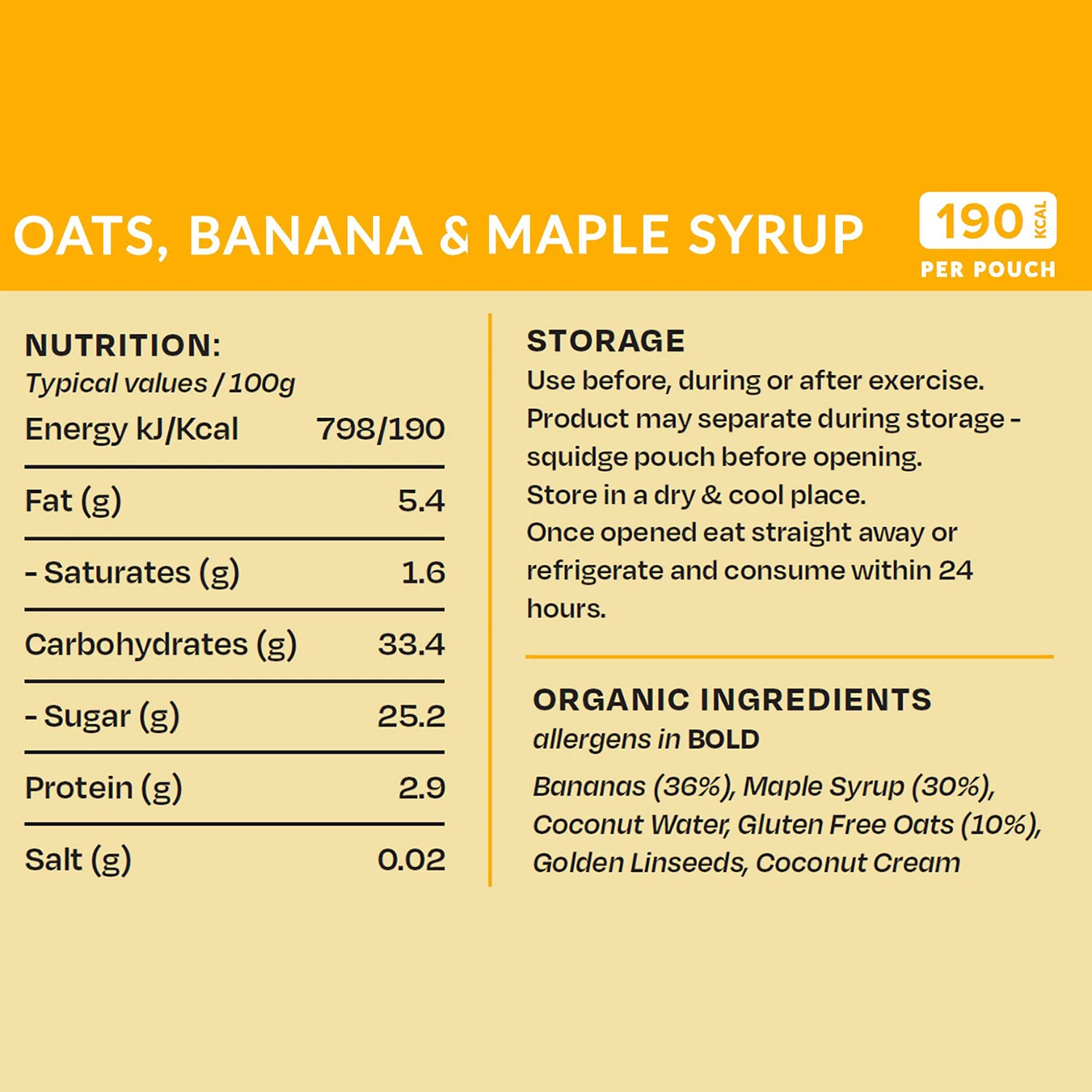 Supernatural Fuel Oats, Banana & Maple Syrup Energy Pouch - Image 3