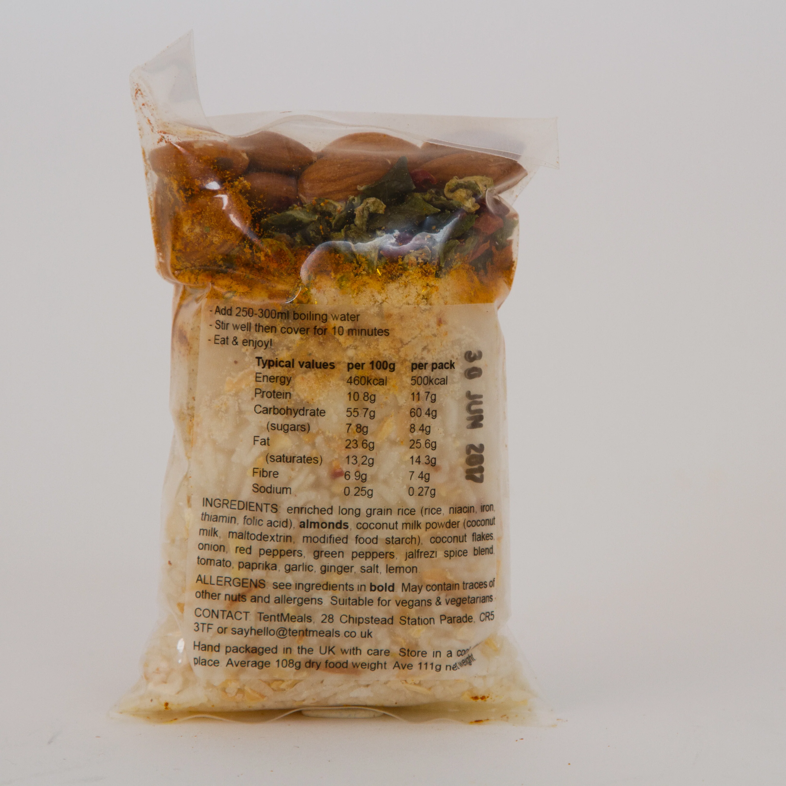 TentMeals Almond Jalfrezi main meal - 500 kcal - Image 4