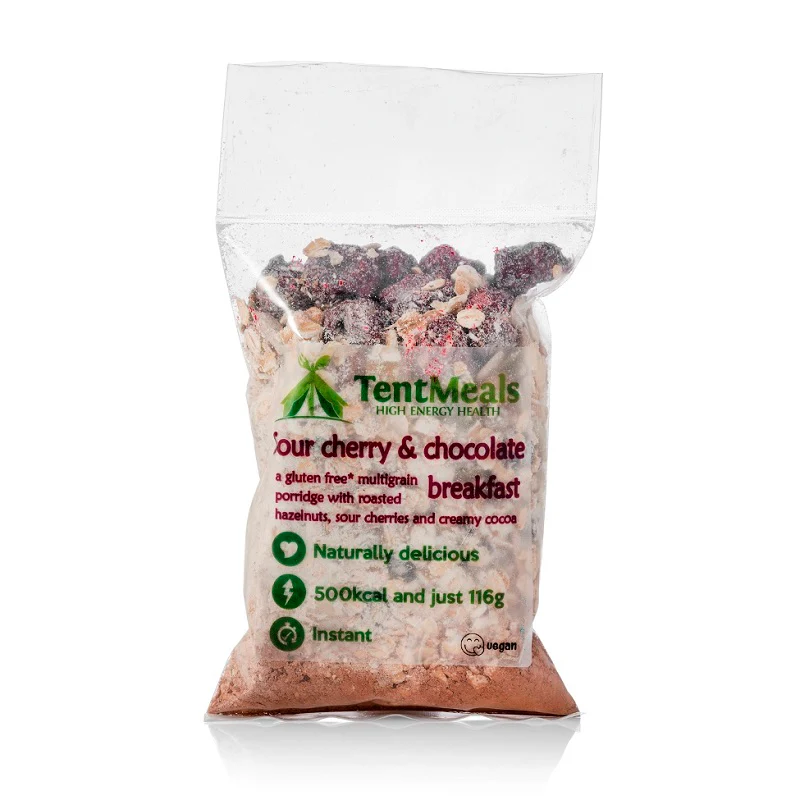 TentMeals Sour Cherry and Chocolate breakfast - 500kcal